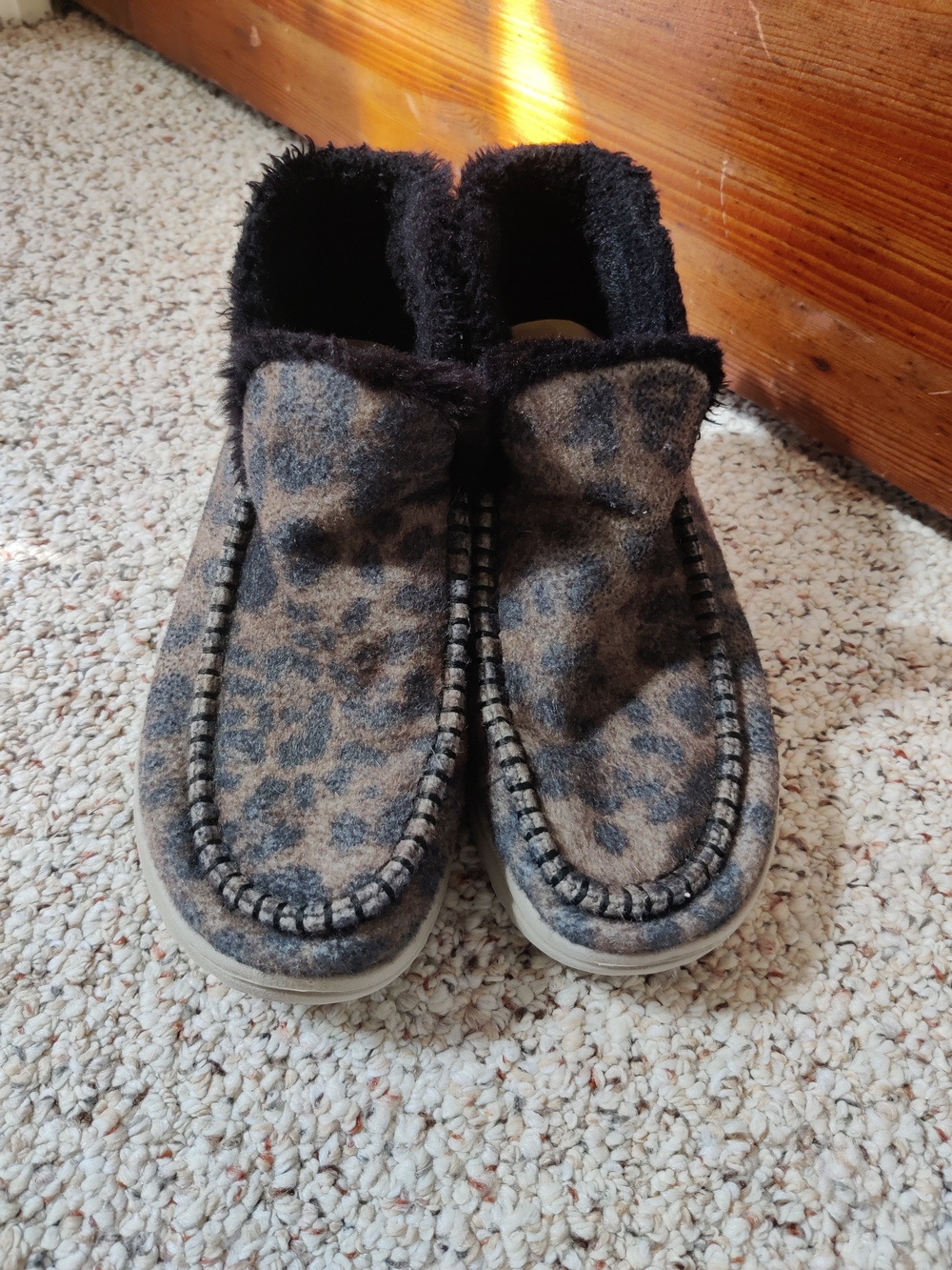 Hey Dude Leopard Print Brown Ankle Booties